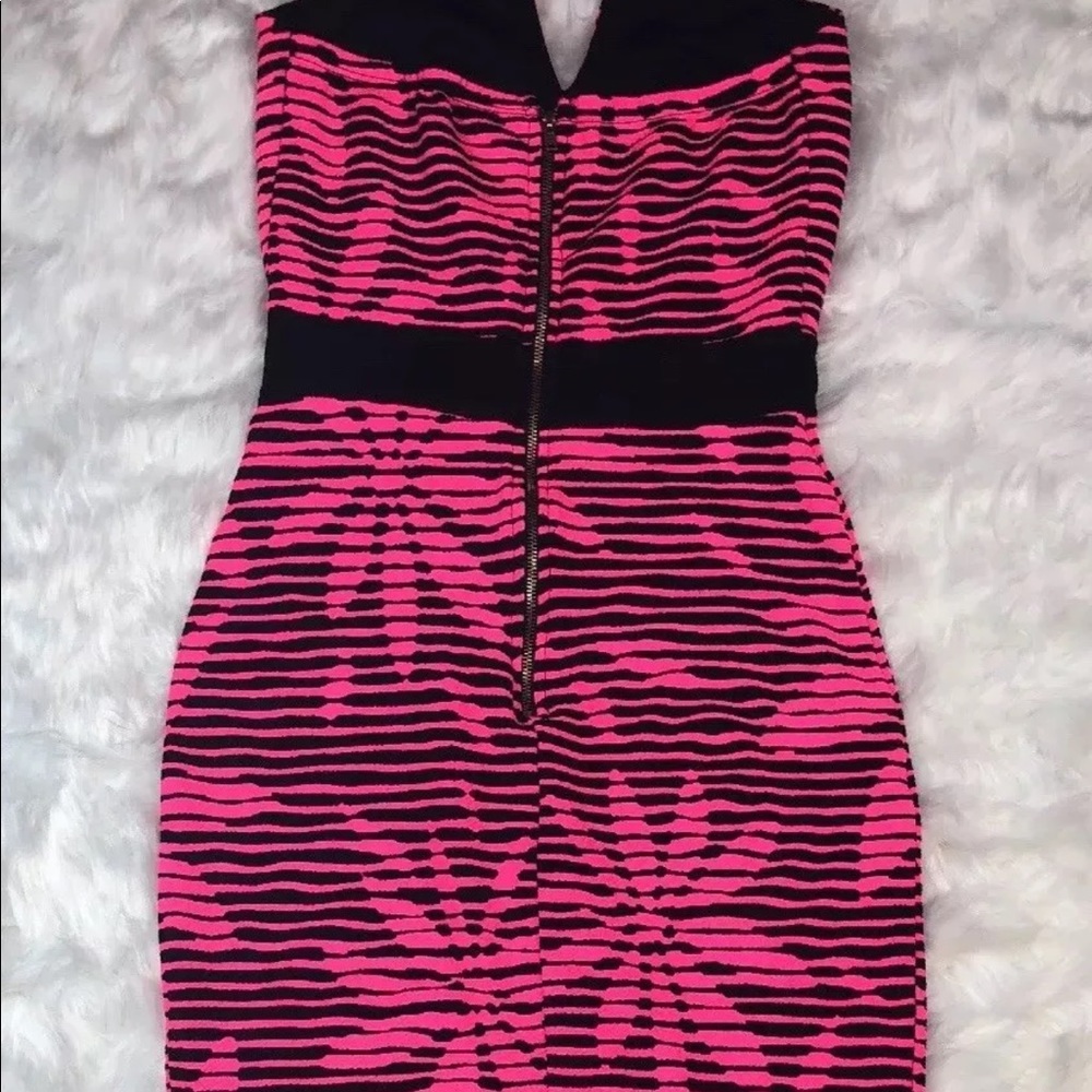 Pink & Black Bodycon GoodTime USA Strapless Dress